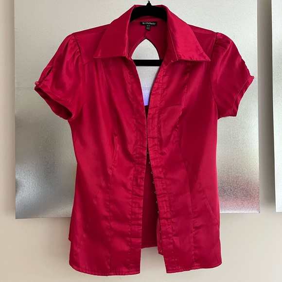 Vintage Le Château Pink Silk Top - Picture 1 of 4